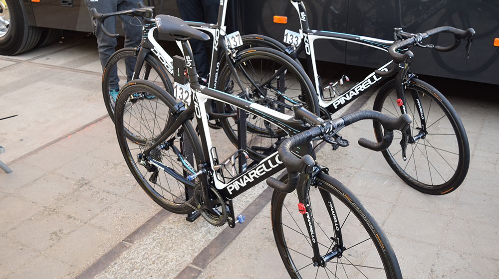 All of Team Sky's riders were aboard the Pinarello Dogma K10s for the opening cobbled race of the season