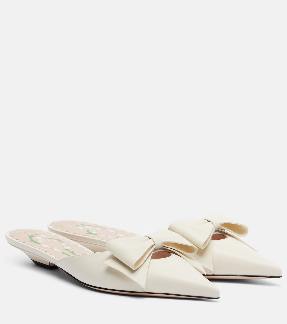 VALENTINO GARAVANI, Bow-detail leather mules