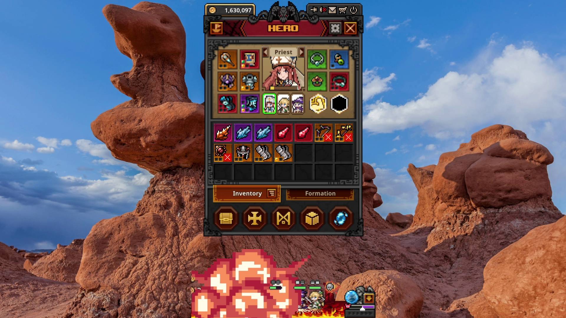 Task Bar Hero meteor strike explosion