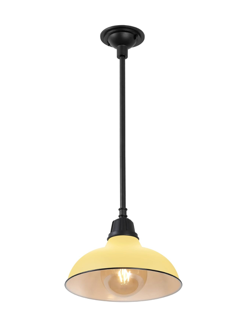 Matte Yellow Outdoor Farmhouse LED Pendant Light