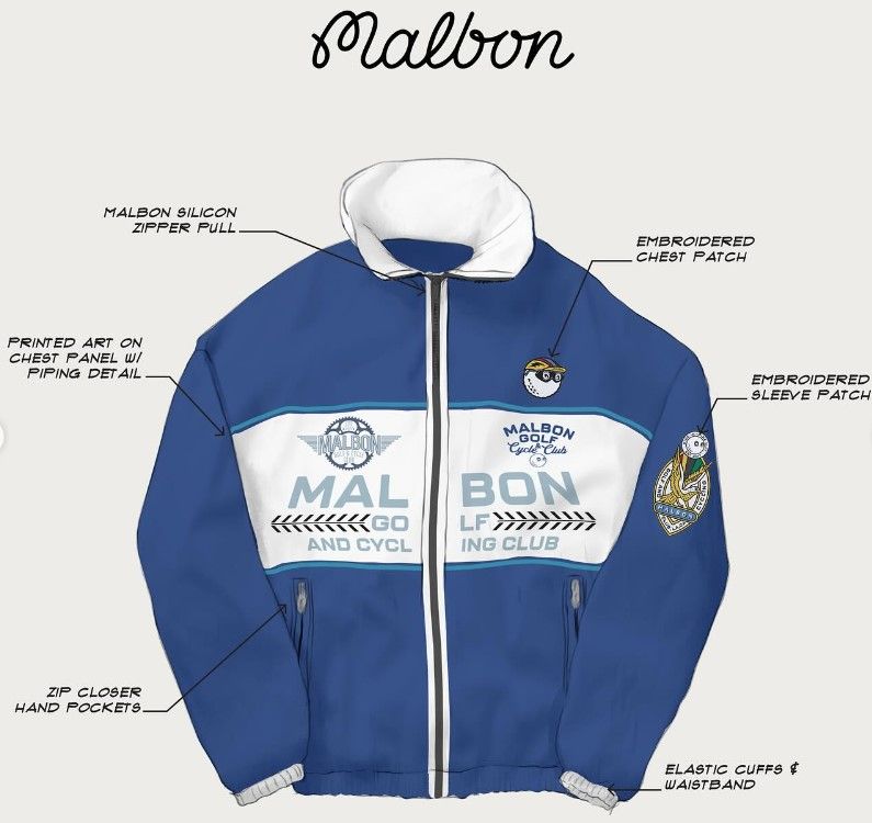A Malbon Jacket on a grey background