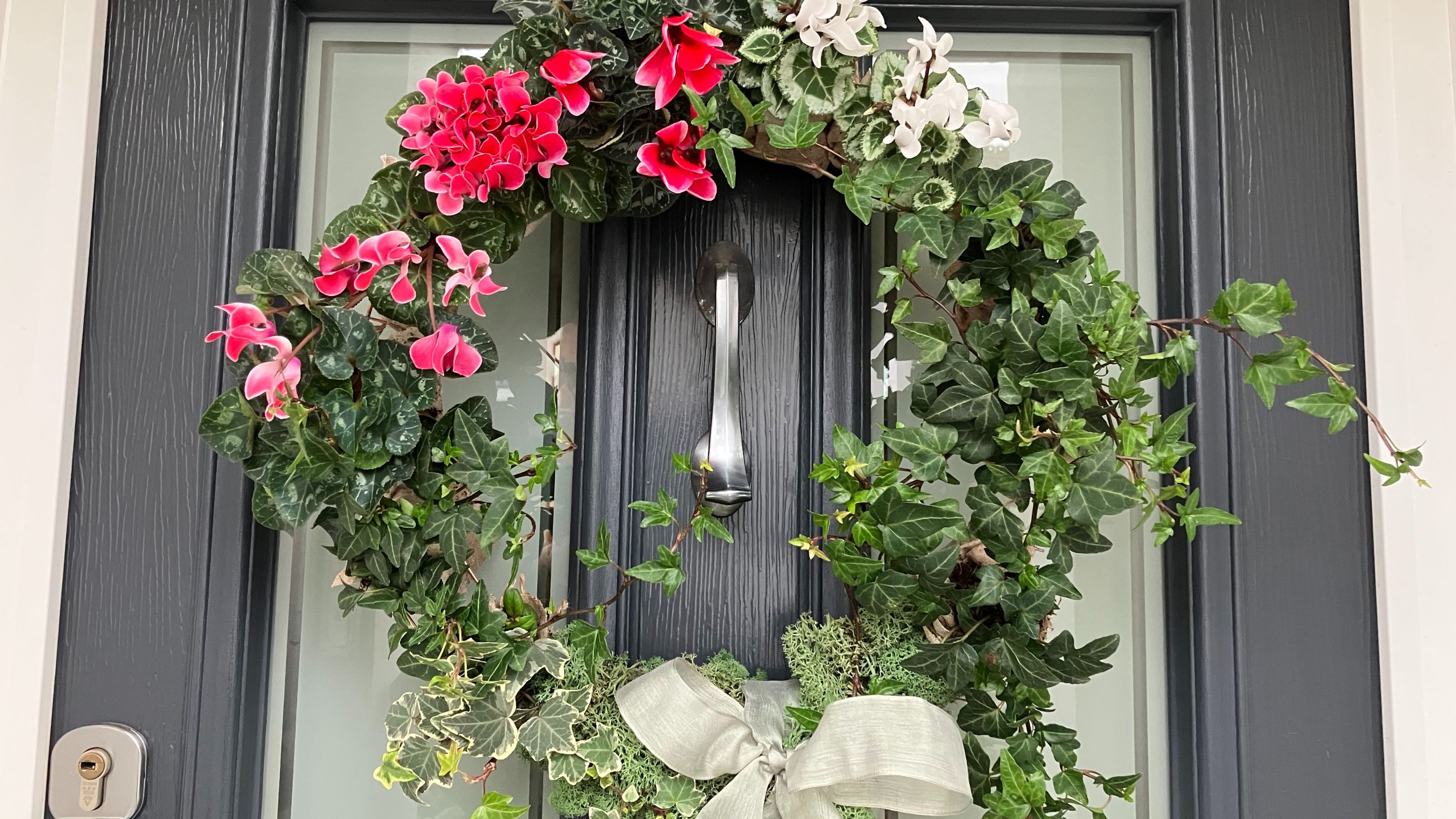 Christmas cyclamen and ivy wreath