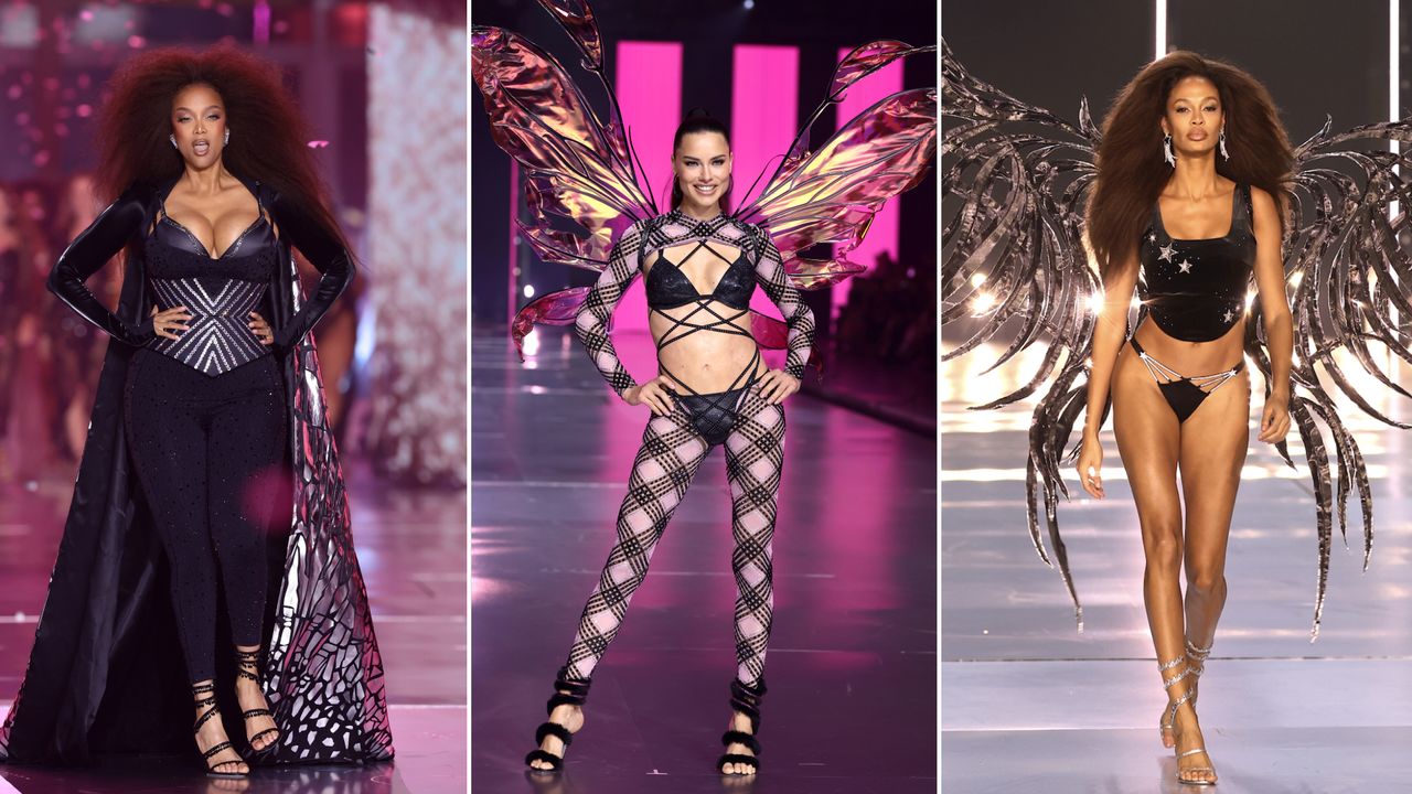 Tyra Banks Alessandra and Joan Smalls walking the Victoria&#039;s Secret runway