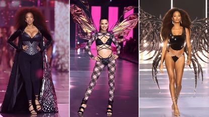 Tyra Banks Alessandra and Joan Smalls walking the Victoria&#039;s Secret runway