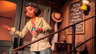 Tiana animatronic on Tiana's Bayou Adventure