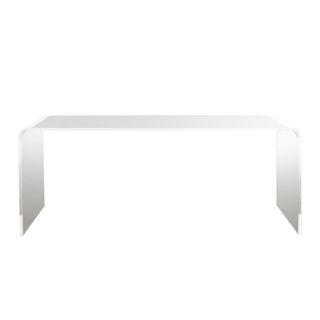 A rectangular acrylic coffee table
