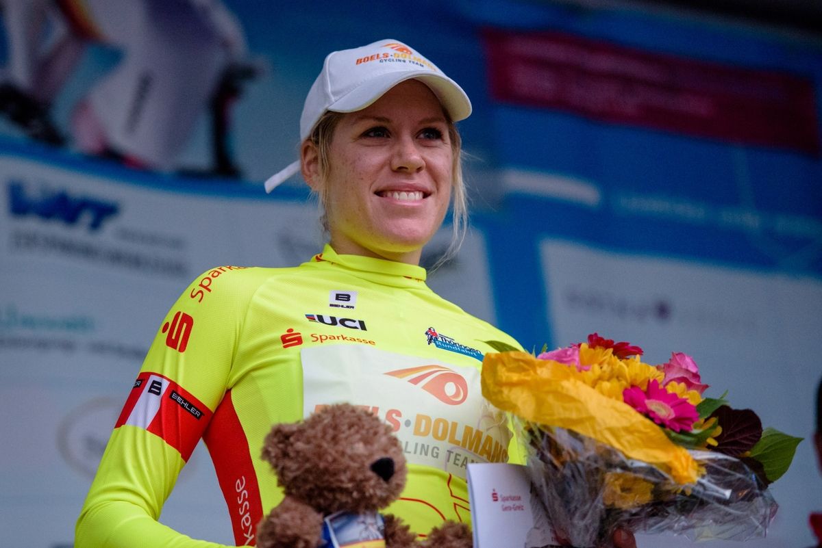 Ellen Van Dijk (Boels Dolmans) in the race lead