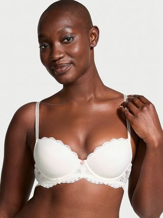 Lightly-Lined Demi Bra in White