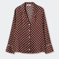 Polka-dot satin-finish shirt, was £49.99 now £29.99 | Mango