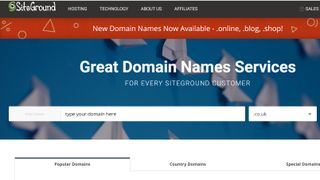 SiteGround domains
