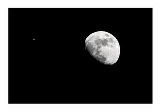 Jupiter and Moon in Conjunction Over Santa Monica