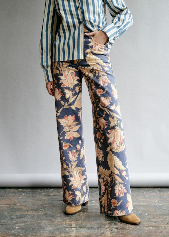 Wide Leg Trousers - Neverending Summer Print - Organic Cotton - Organic Textile - Sézane