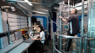 Astronauts taking part in a simulation in NASA's Human Exploration Research Analog (HERA). Image credit: NASA