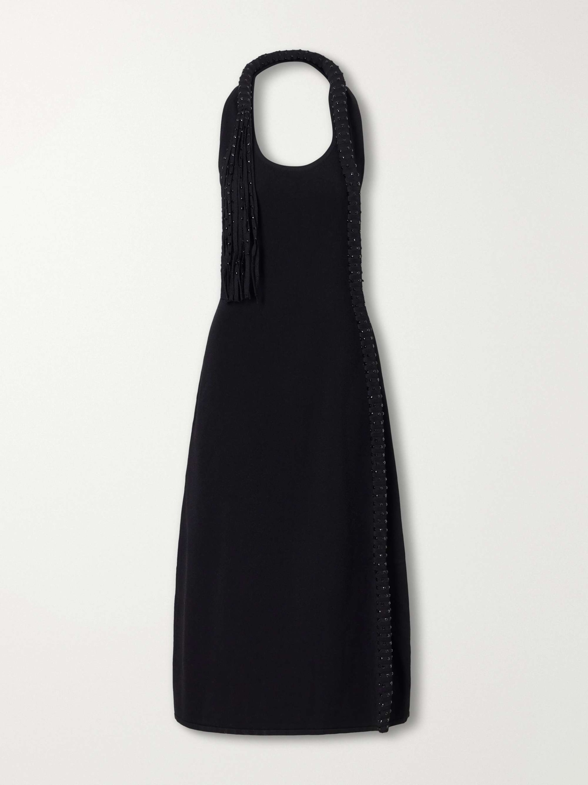 Mane Embellished Crepe Midi Dress