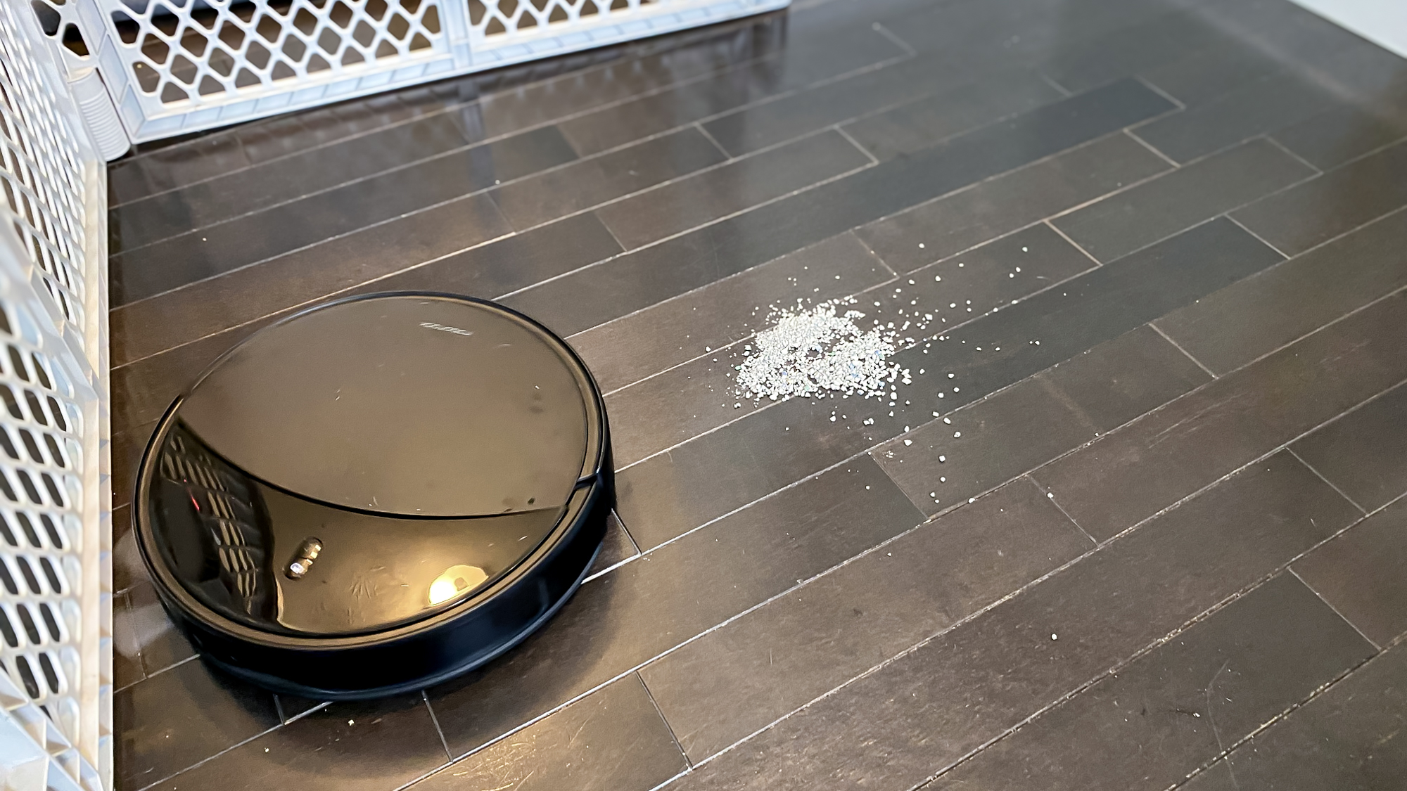 Roborock Saros 20 robot vacuum in an apartment