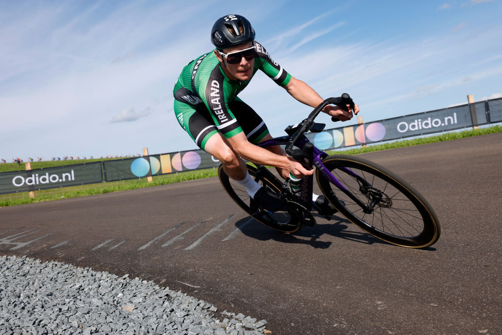 COL DU VAM NETHERLANDS SEPTEMBER 24 Rory Townsend of Ireland competes in the breakaway during the 29th UEC Road Cycling European Championships 2023 Elite Mens Road Race a 1998km one day race from Assen to Col du VAM UCIWT on September 24 2023 in Col du VAM Netherlands Photo by Bas CzerwinskiGetty Images