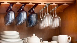 Wine glass rack for under cabinet