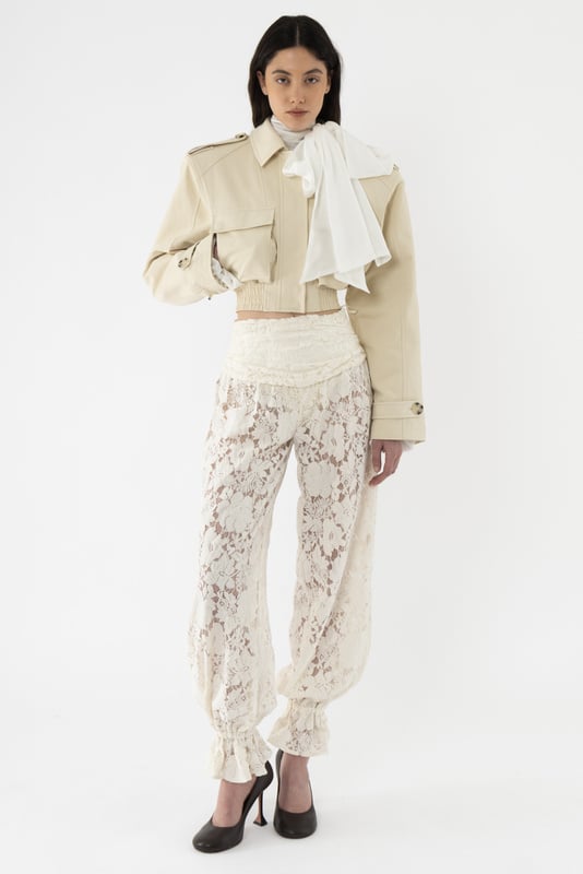 Velvet Lace Balloon Pants