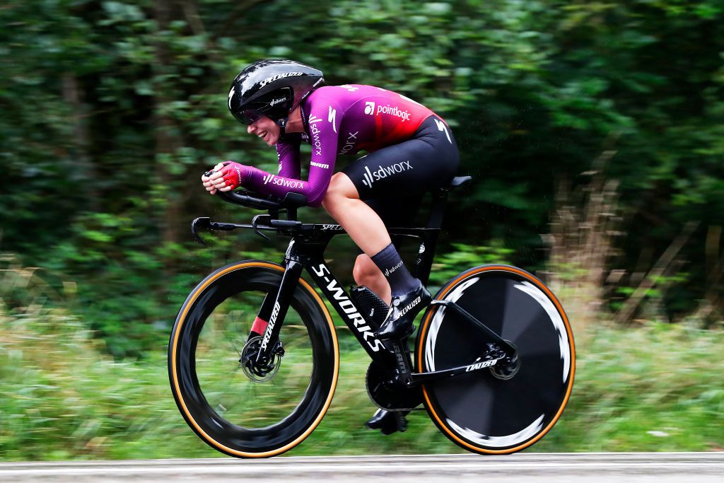 GENNEP NETHERLANDS AUGUST 26 Demi Vollering of Netherlands and Team SD Worx during the 23rd Simac Ladies Tour 2021 Stage 2 a 222km Individual Time Trial stage from Gennep to Gennep SLT2021 UCIWWT on August 26 2021 in Gennep Netherlands Photo by Bas CzerwinskiGetty Images