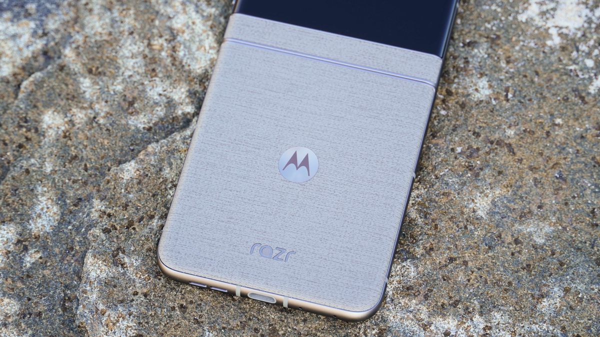 The Motorola Razr 2026 in the Pantone Hematite colorway.