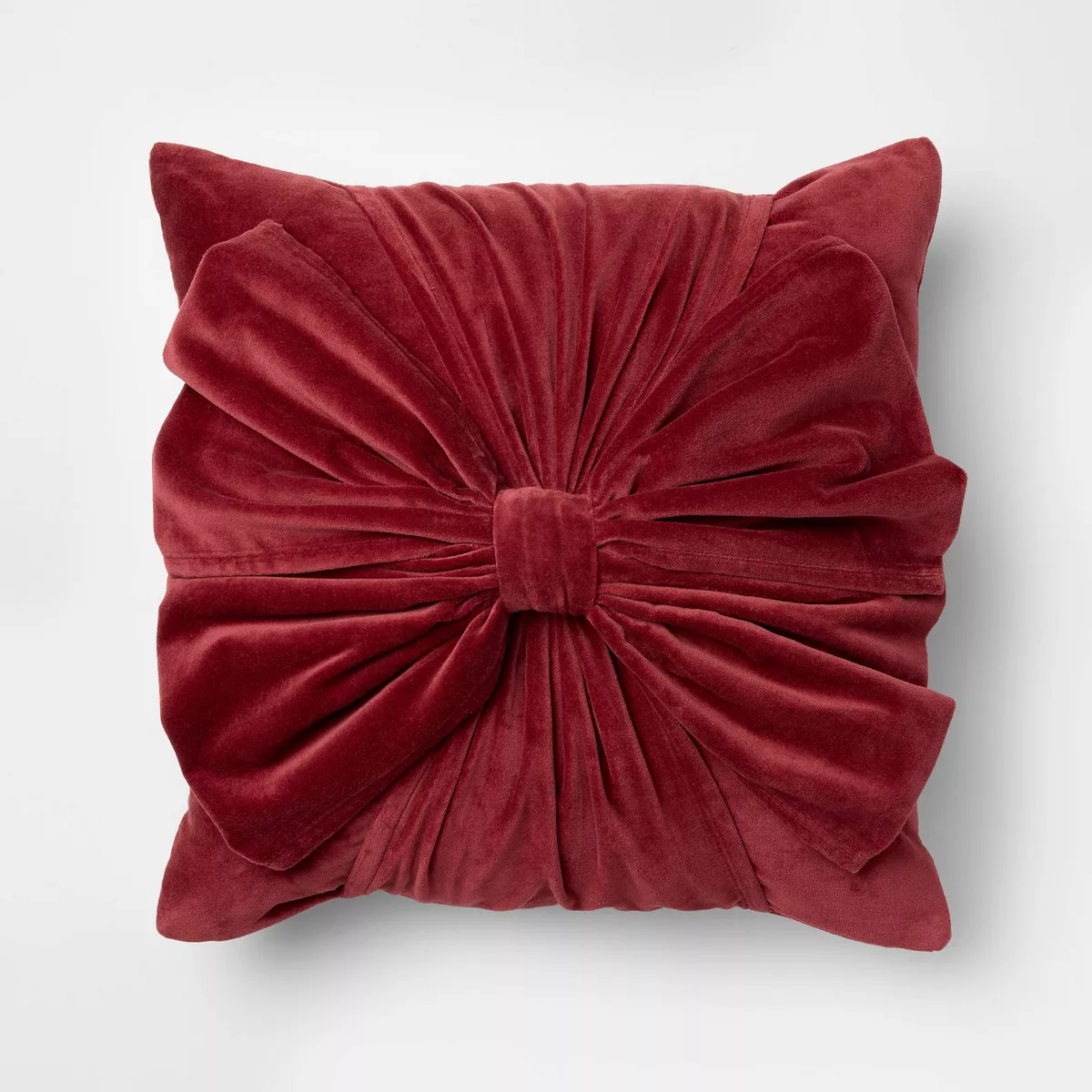 Bow tie velvet throw pillow