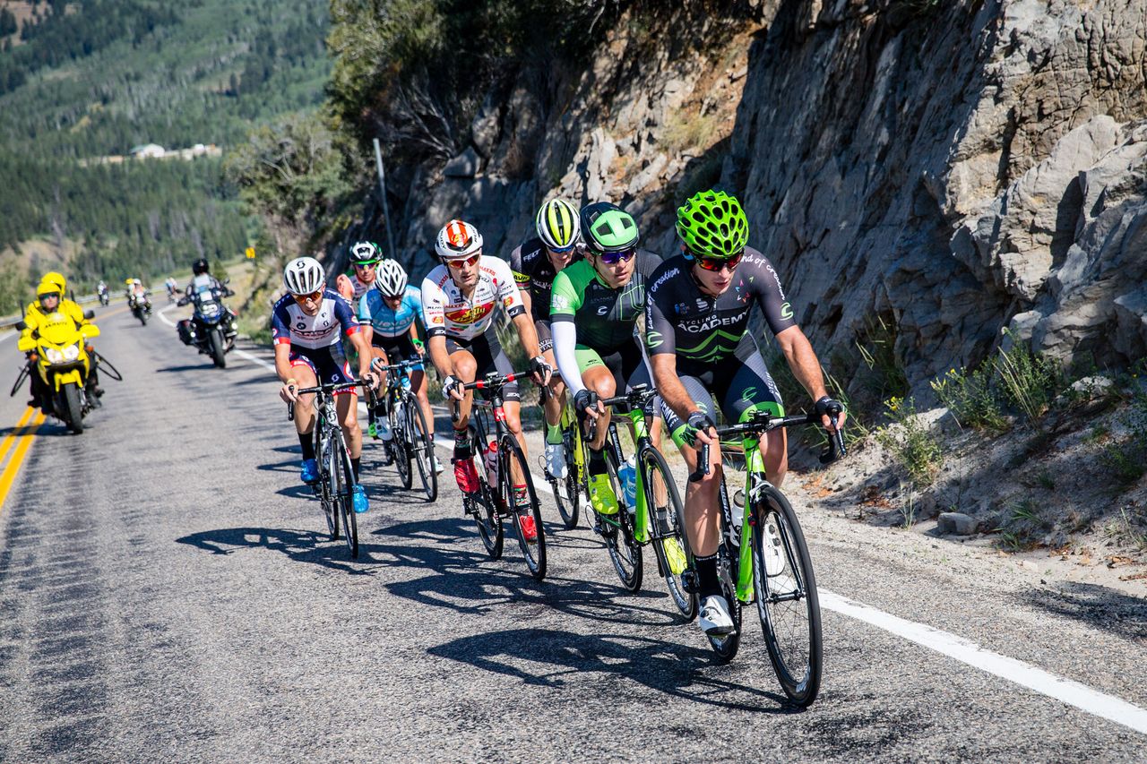 Tyler Williams (Israel Cycling Academy) does a turn of pace in the breakaway