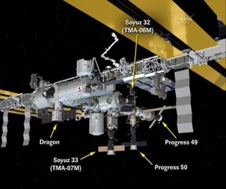 Dragon is one of five spacecraft at the International Space Station. The four others include two Russian Progress cargo ships and two Russian Soyuz capsules.