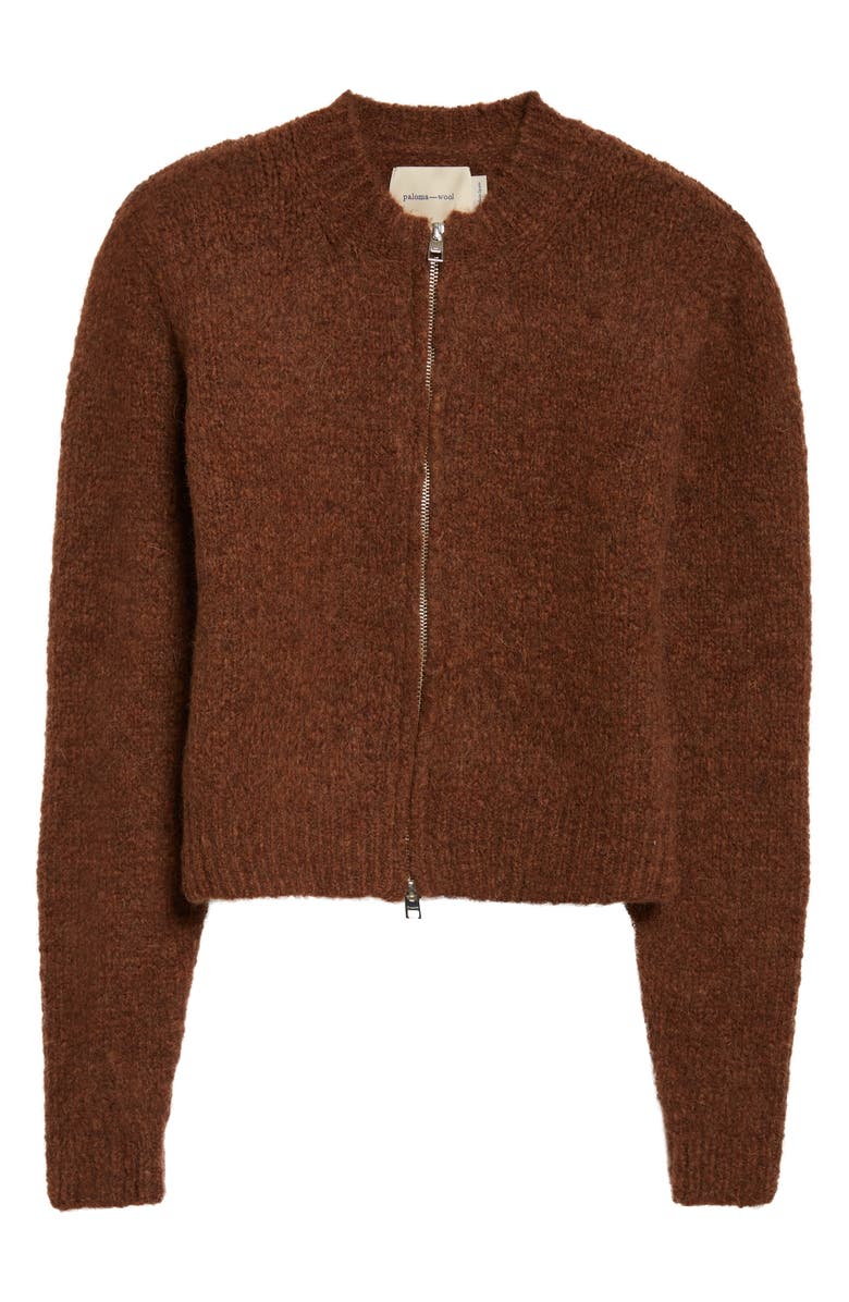 Hasta Luego Intarsia Wool &amp;amp; Alpaca Blend Full Zip Cardigan