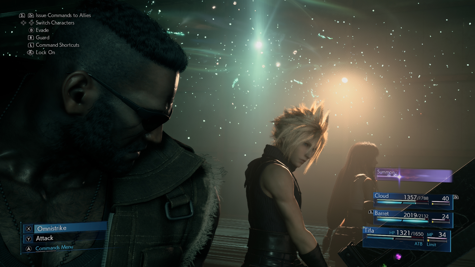 Final Fantasy VII Remake Switch 2 screenshot of Cloud, Tifa and Barrett