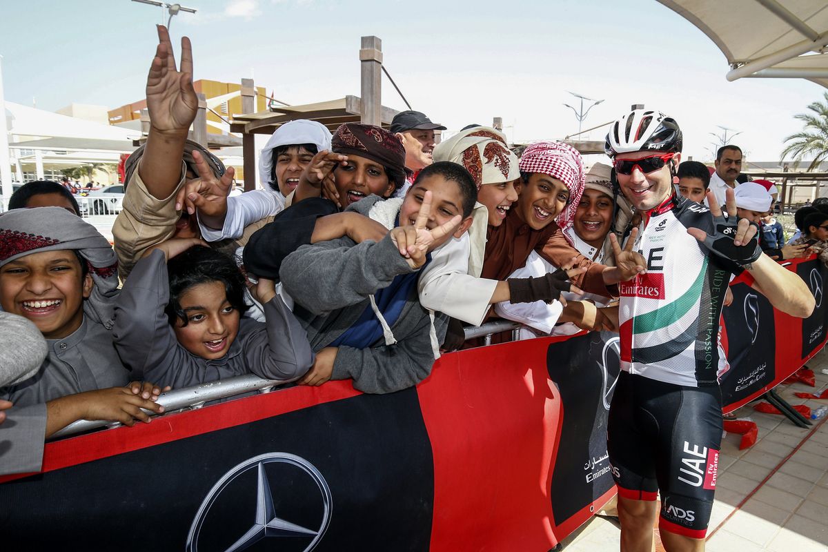 Diego Ulissi with some local fans