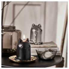 Kustfyr Unscented Candle - Cat Black 12 Cm