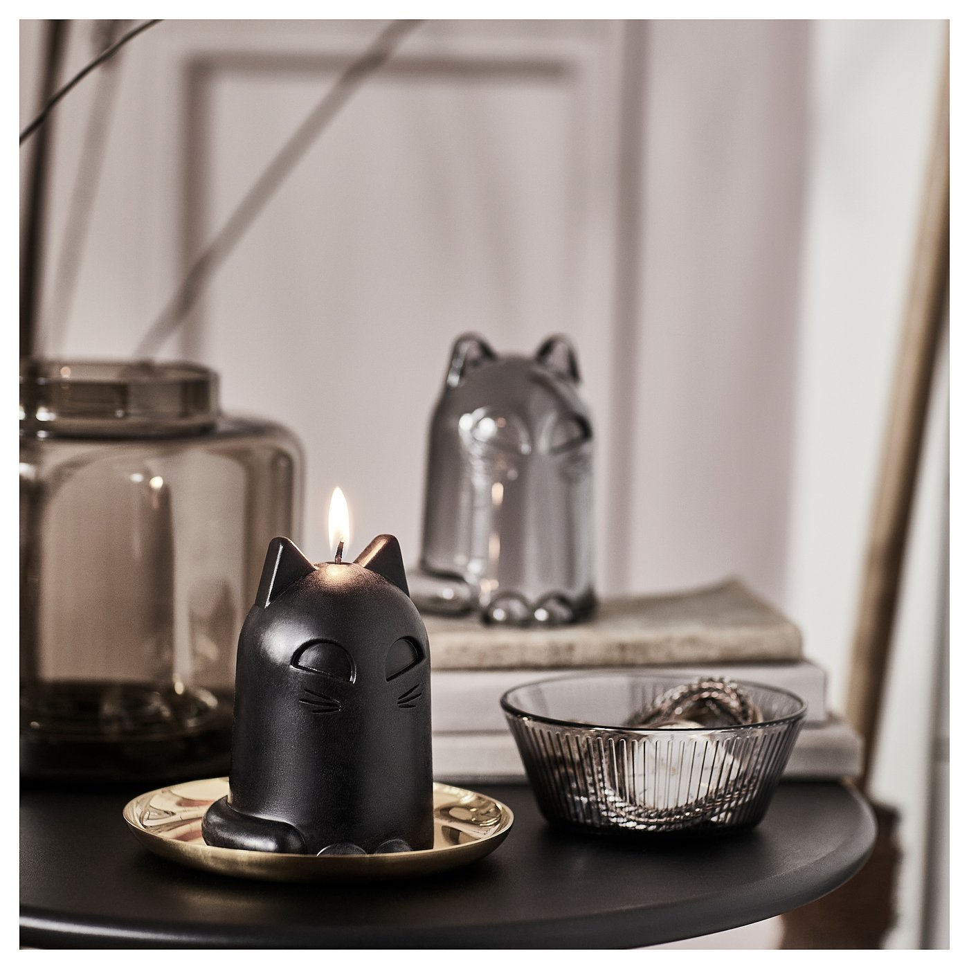 Kustfyr Unscented Candle - Cat Black 12 Cm