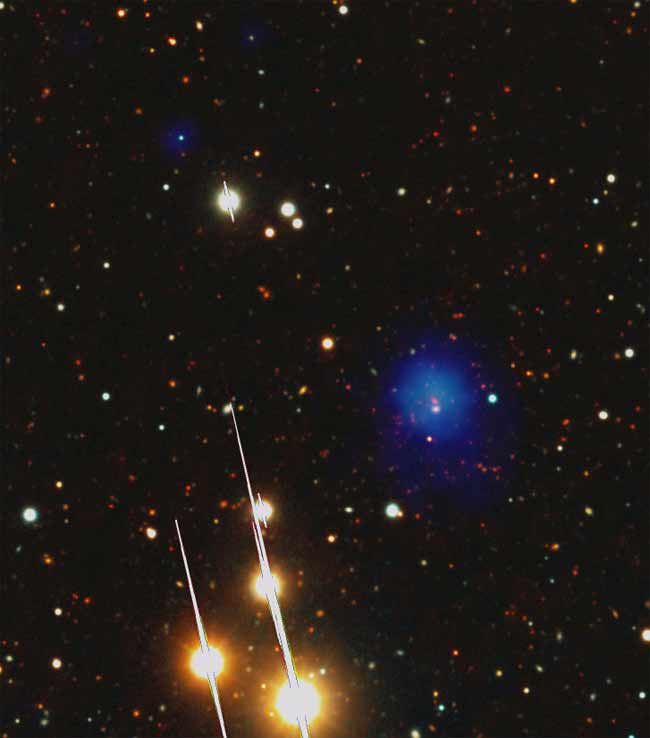 Giant Galaxy Cluster Seen in Early Universe