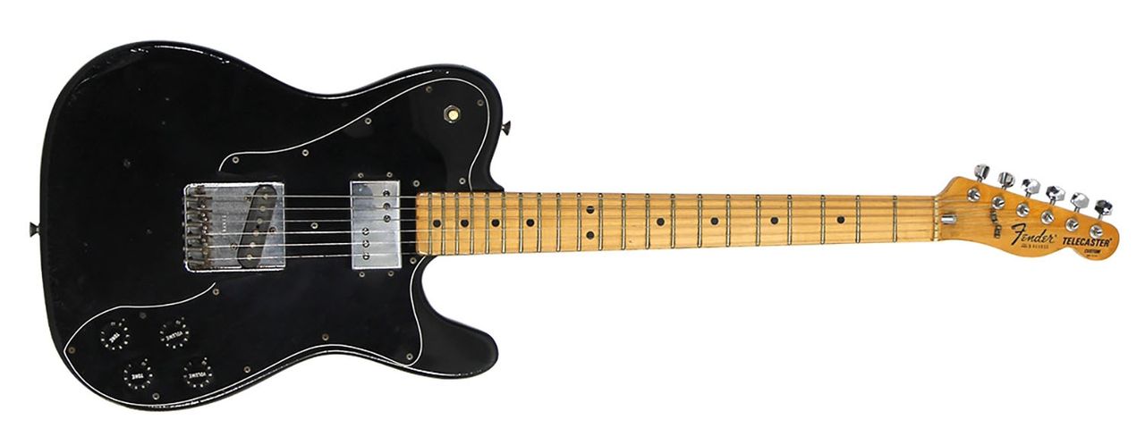 A stage-played 1972 Fender Telecaster in black that was once owned by Keith Richards goes up for auction