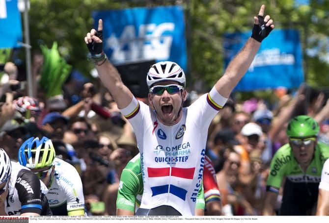 Mark Cavendish (Omega Pharma-Quickstep) celebrates