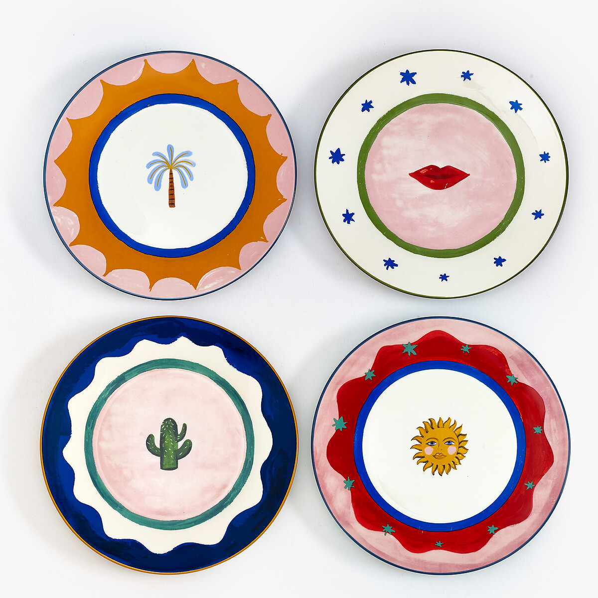 Set of 4 Electric Coast Icon Cake Plates