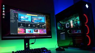 HP Omen 45L desktop PC with a monitor