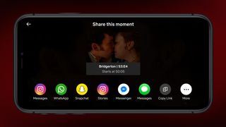 Screenshot of 'moments' feature on Netflix mobile app