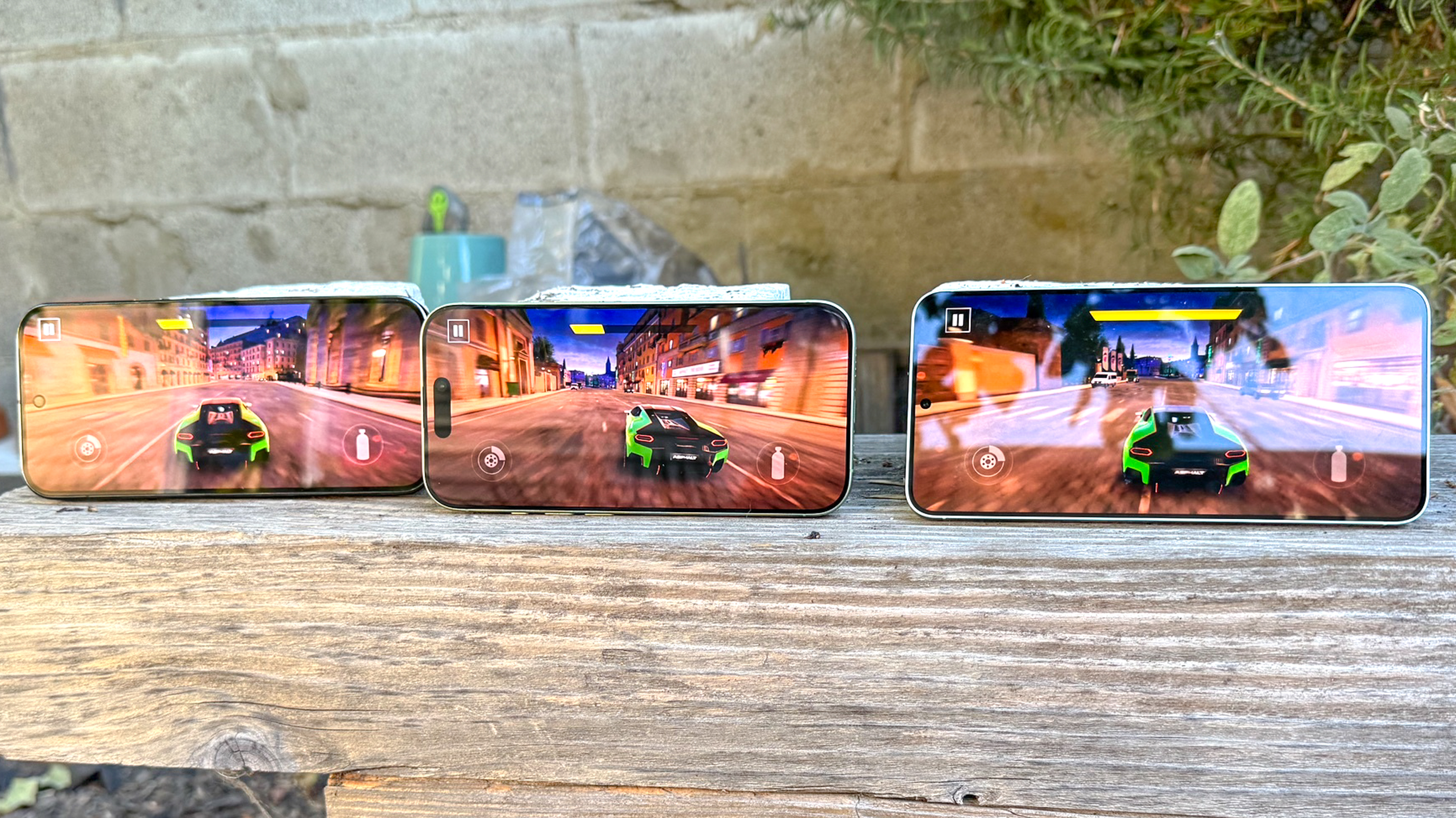 Asphalt 9 on a Pixel 10 Pro, iPhone 17, Galaxy S25 Plus