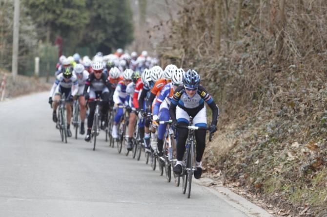 Trofeo Binda winner, Elisa Longo Borghini (Hitec Products) leads