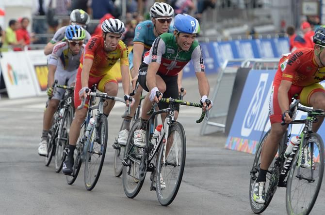Michael Albasini (Switzerland) leads a decisive breakaway