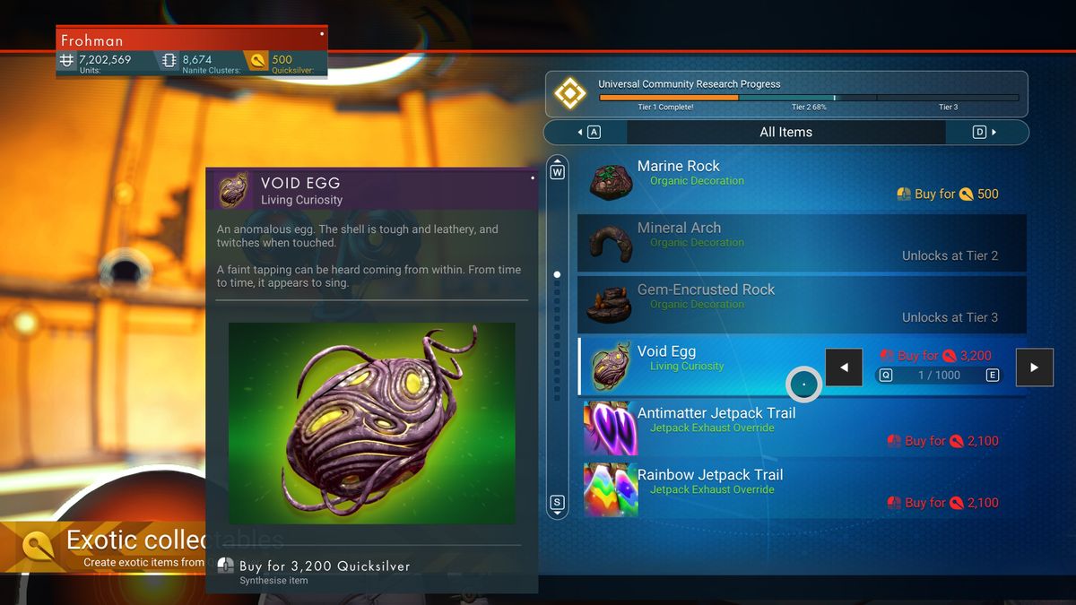 No Man S Sky Void Egg How To Get Quicksilver And Get A Living