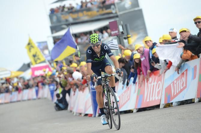 Alejandro Valverde rallied after being distanced, and took 13th on the stage