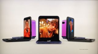 The Galaxy Z Flip, as seen in Samsung's TV ad