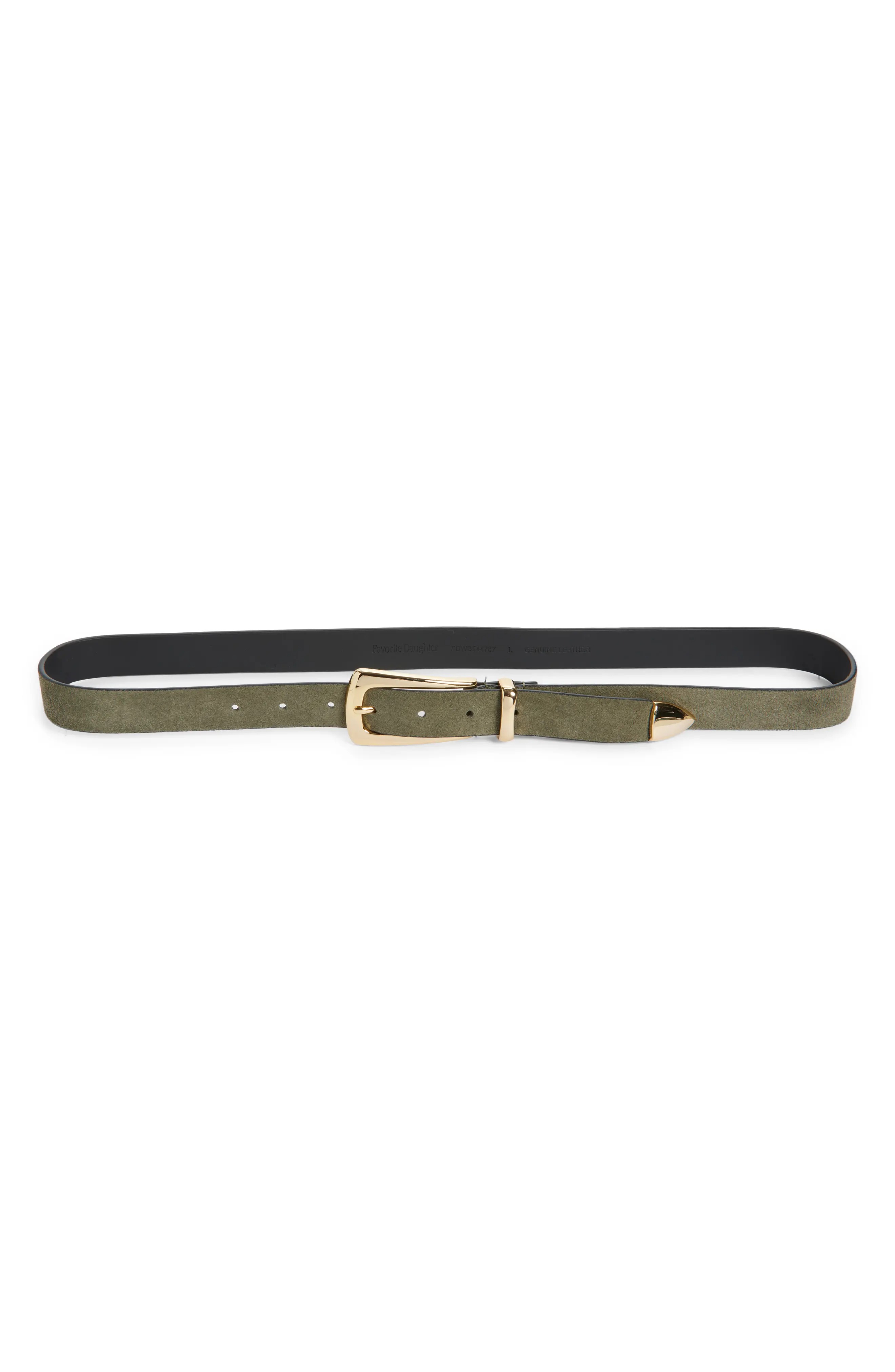 olive suede belt