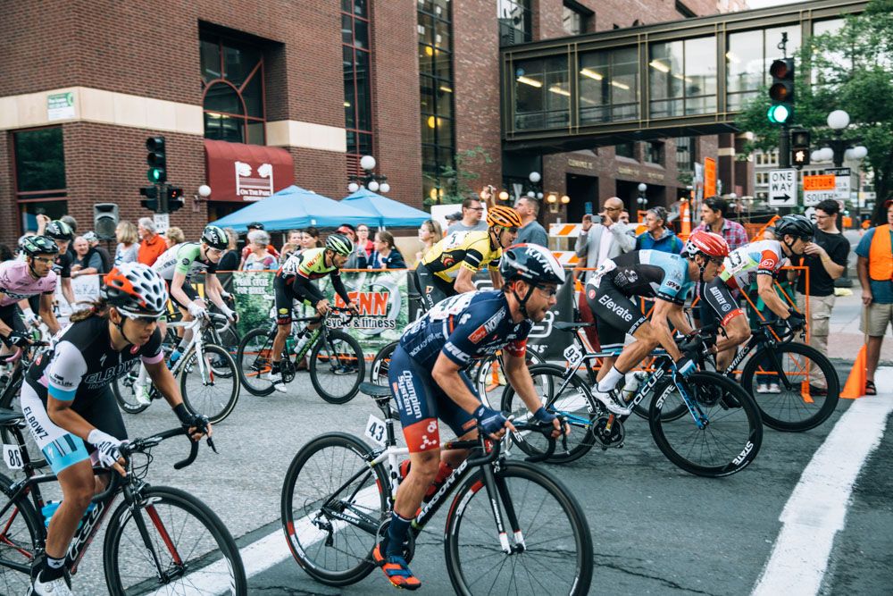Carmen Small (lower left) made history as the first women ever to race against the men