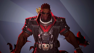 Blade staring down the camera