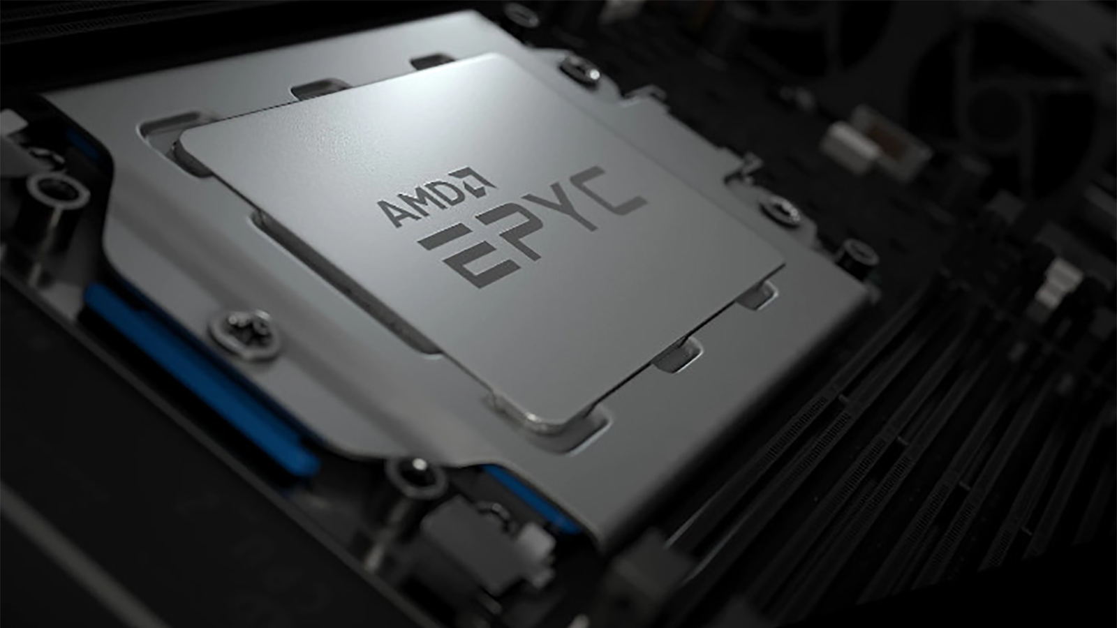 A Promotional Rendering Of An AMD Epyc Processor