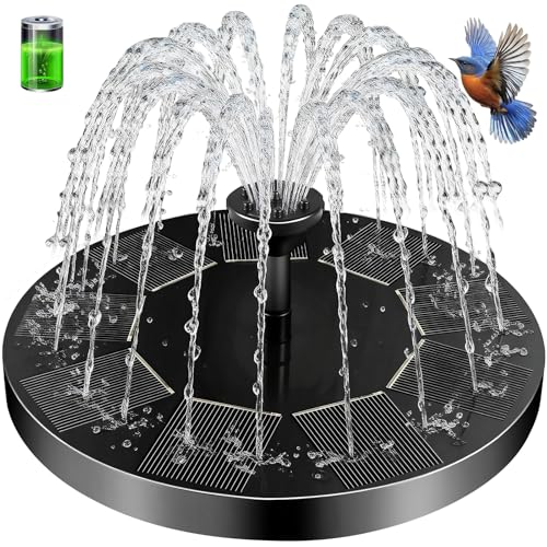 Solar Fountain for Bird Bath, 2026 Newly Updated 2.5w Solar Fountain Pump, 6 Replacement Nozzles, Floating Standing Water Pump for Bird Bath, Pond, Pool, Backyard Garden