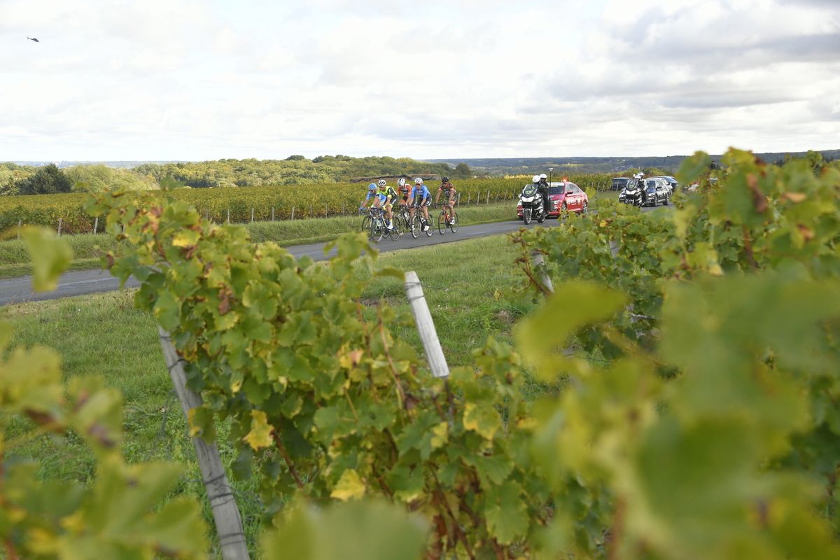 The breakaway enjoying its time out in front of the race